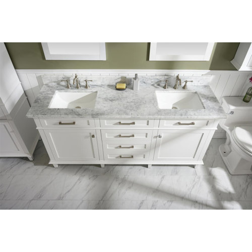Beachcrest Home Danbury 72'' Freestanding Double Bathroom Vanity with